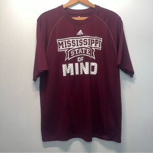 Mississippi State of Mind Adidas Crew Neck Short Sleeve Tee Shirt Size M